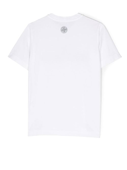 T shirt bianca con stampa STONE ISLAND KIDS | 781621073V0001